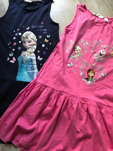 Šaty letné frozen 2 ks/6-8 rokov, h&m,128