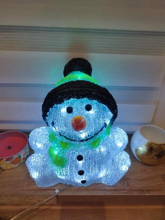 Led snehuliak 25cm s časovačom, 