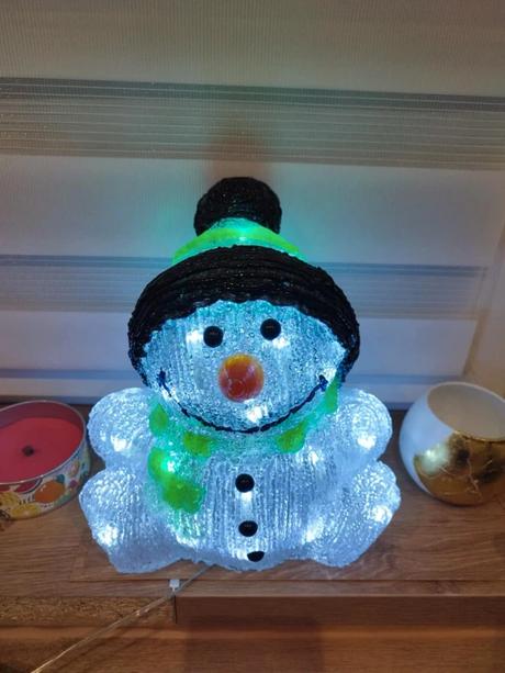 Led snehuliak 25cm s časovačom, 