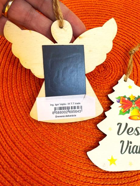 Drevená dekorácia vianoce 2 ks, 