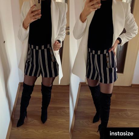 Kratasy s vysokym pasom so zlatymi gombickami, xs