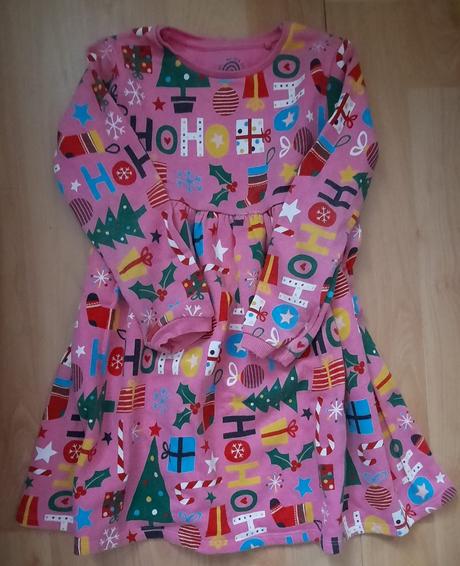 Vianočné šatičky ružové 2x - 116, 128, 128