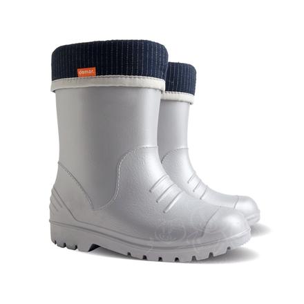 Detské ultra ľahké zateplené gumáčiky / strieborné, demar,22 - 33