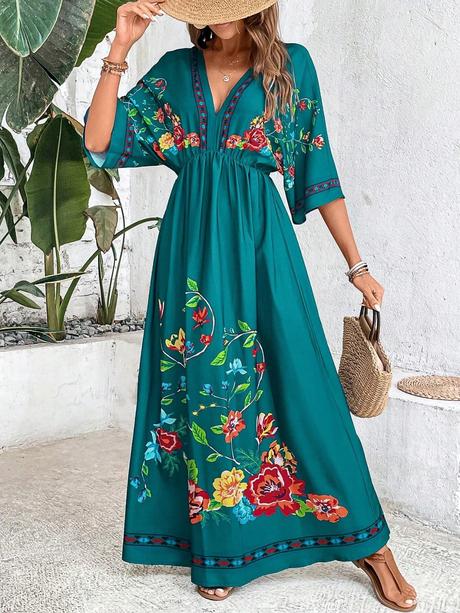 Šaty dlhé kvetinové poštovné zdarma, l / m / s / xl