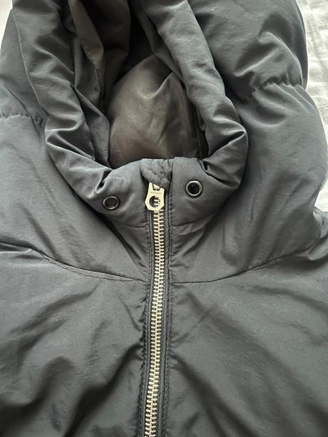 Puff cierna kratka bunda / vetrovka, bershka,m