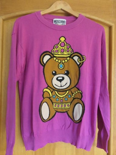 Love moschno bear original luxusny sveter m/l, moschino,m