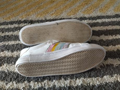 Biele tenisky s pásikmi, h&m,33