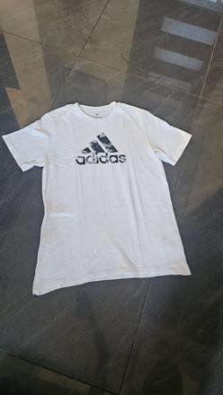 Biele tričko s potlačou loga, adidas,m