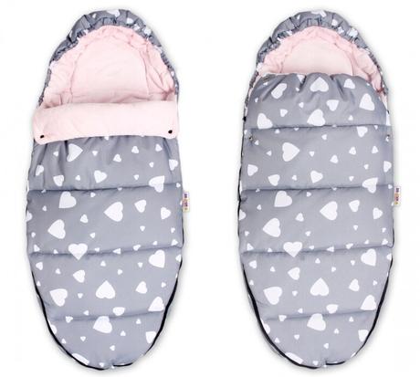 Baby nellys fusak maxi s fleece 105x50cm - srdiečk, nellys