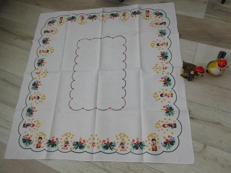 Retro vianočný bavlnený obrus-101 x 108 cm, obrusy, 