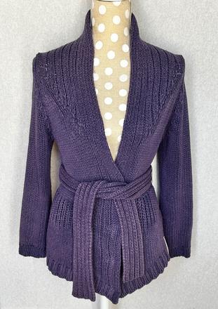 Gas štýlový vlnený kardigán s opaskom, s