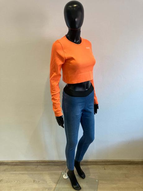Dámske crop top tričko neónovo oranžové, s
