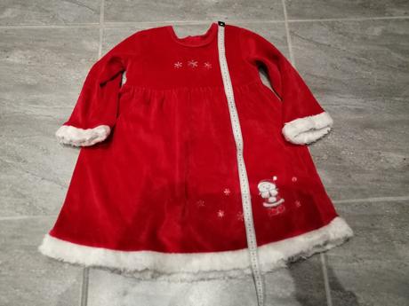 Zamatové vianočné šaty v92, 18-24mes., 86