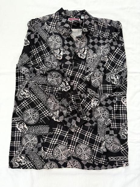 Unikátna vzorovaná vintage košeľa gianni armani xl, armani,xl