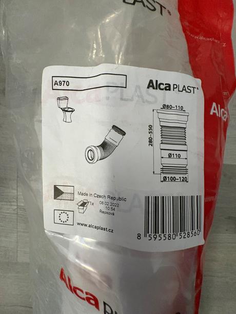 Wc prípojka alcaplast a970, 