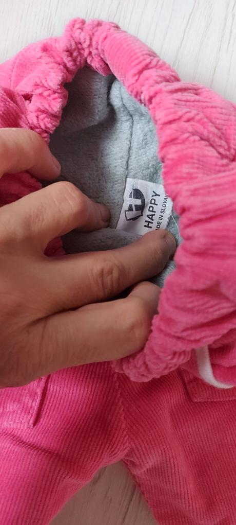 Zateplené menžestrové nohavice pre malú slečnu, 68