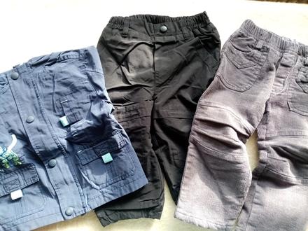 Zateplene nohavice + tenka bunda, h&m,86