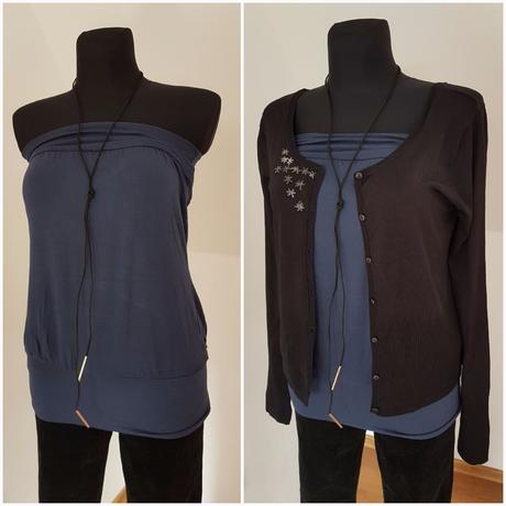 Tmavomodrý top zn.bershka sko, s