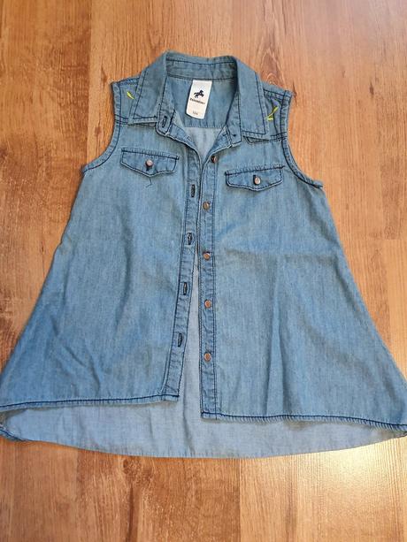 Dlhsia bluzka/tunika z tenkej rifloviny, palomino,104