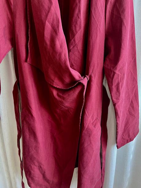 H&m divided burgundy lyocell plášť vel.36/s, h&m,s