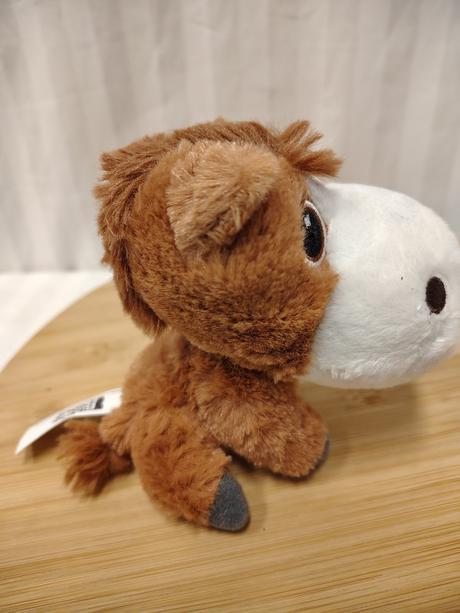 Plyšový hnedo biely koník, big headz, 11 cm, 