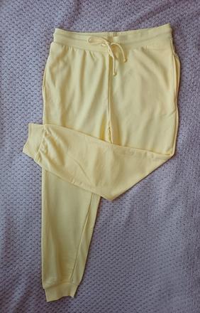 Krásne štýlové žlté tepláky veľkosť m, 38 / m