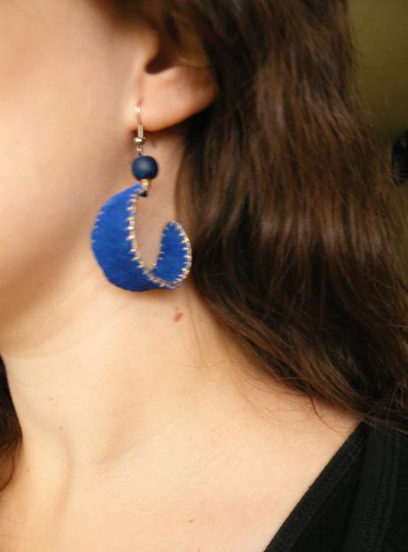 Náušnice modré kruhy,