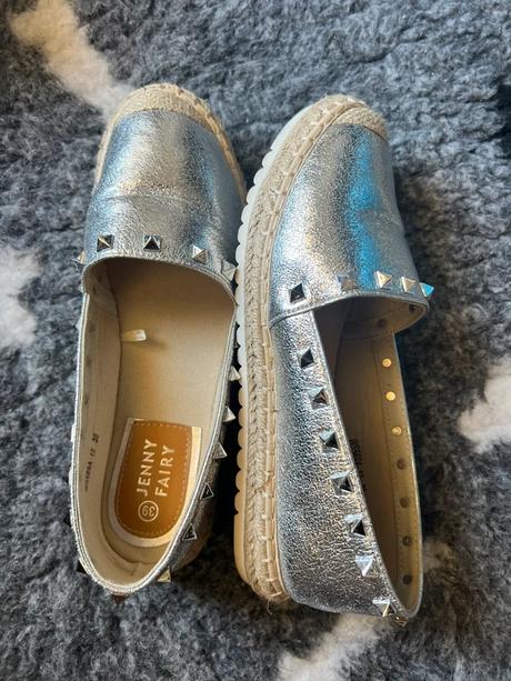 Strieborné espadrilky jenny fairy, 38