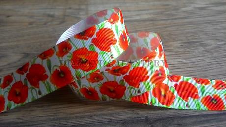 Rypsová stuha 25 mm - divý mak, 