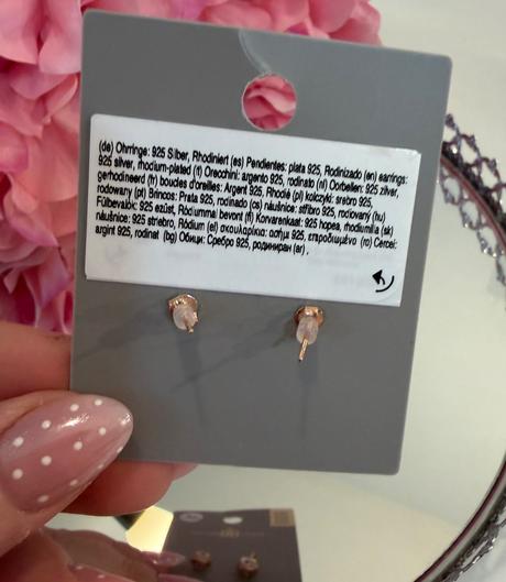 Nové strieborné náušnice 925 rose gold zirkóny, bijou brigitte
