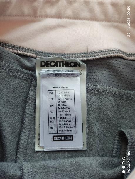Funkčné tepláky, decathlon,140