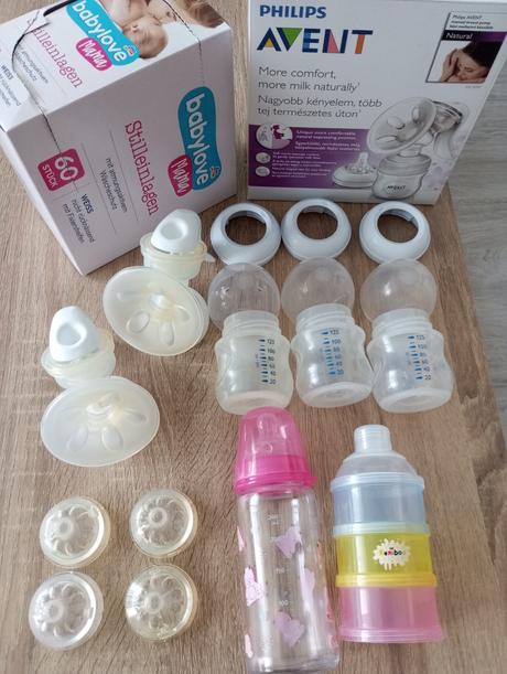 2x odsávačka mlieka s príslušenstvom, 