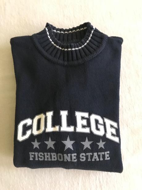 Tmavo modrý sveter, fishbone,170