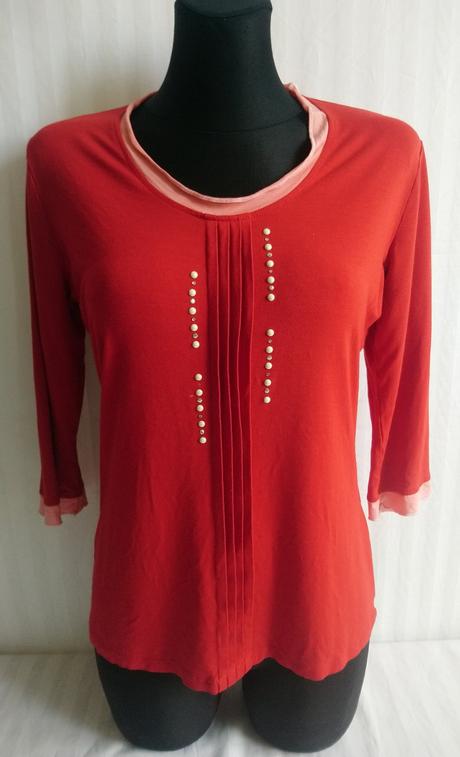 Dámsky červený elastický top, gliv, l