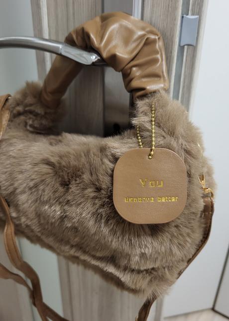 Kožušinková kabelka - hnedá, 