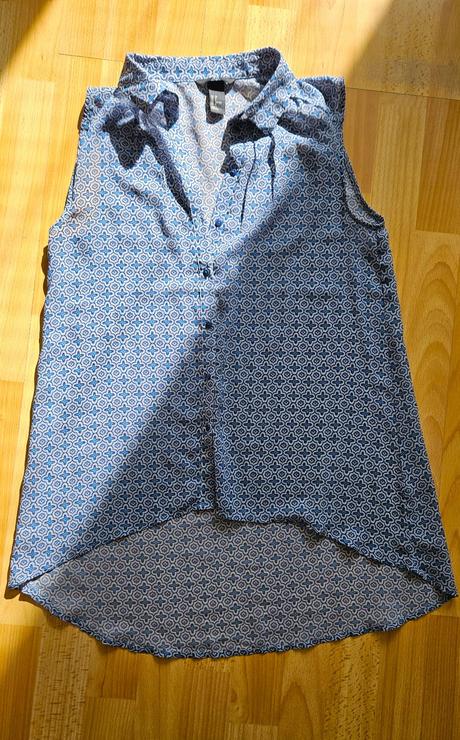 H&m ľahká letná modrá blúzka bez rukávov, veľ. 38, h&m,38