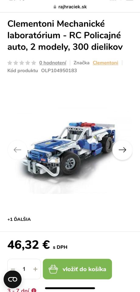 Policajné auto s ovládacím 2in1, 