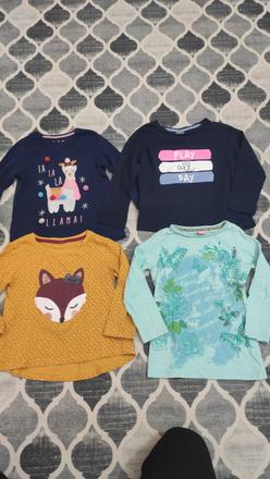 Dievčenské tričká dlhý rukáv vek 2-3 roky, 98