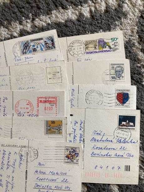 Retro ružičkové pohľadnice 80-90te roky 6ks, 