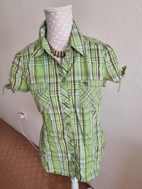 Bledozelená košieľková blúzka esprit veľ. 40, esprit,40