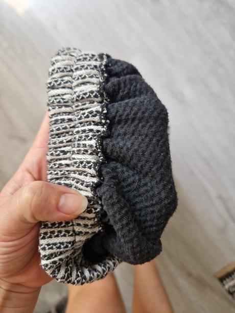 Široké čiernobiele nohavice s vysokým pásom, l