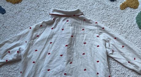 Biele srdiečkové bavlnené pyžamo, h&m, 98/104, h&m,98