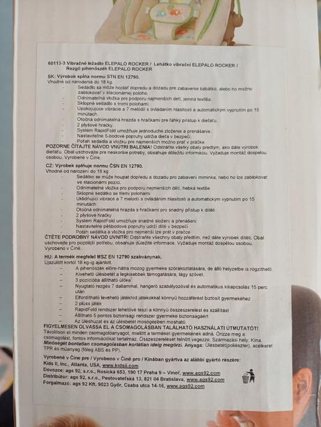 Vibračné hudobné detské kreslo, 