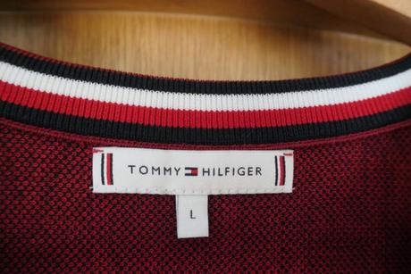 Tommy hilfiger icon cerveno cierne saty vel. l, tommy hilfiger,l