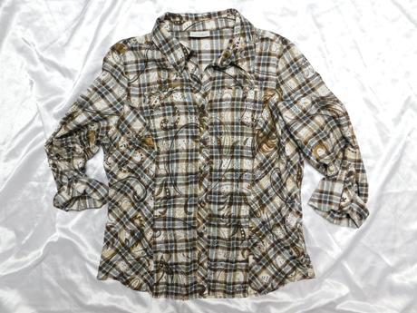 Kvalitna košelova bluzka s roll-up rukavmi, c&a,42