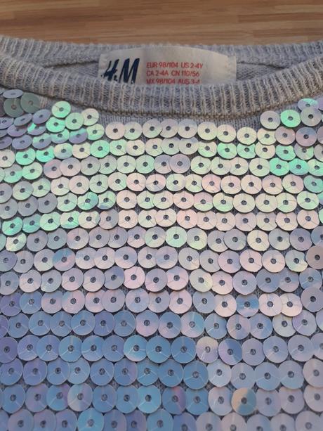 Tenky svetrik s flitrami, h&m,98
