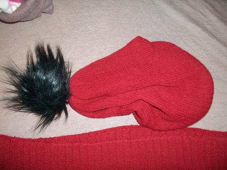 Sal a ciapka set krasne bordove, 