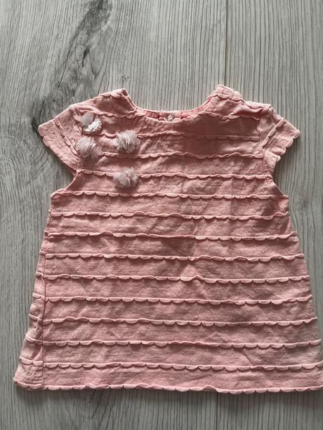 Nádherne ružové tričko s aplikáciami kvetov, coccodrillo,86