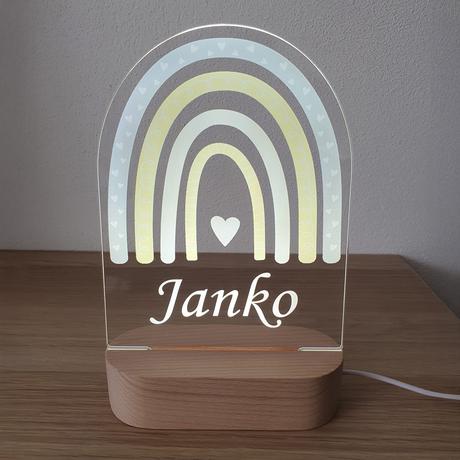 Detská nočná lampa s vlastným menom dúha iv.,