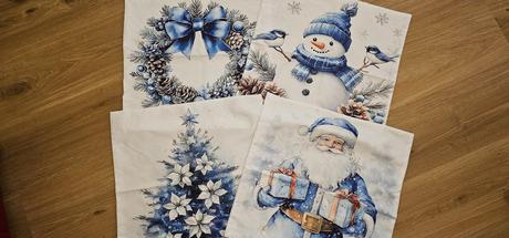 Modré vianočné obliečky 45x45cm, 